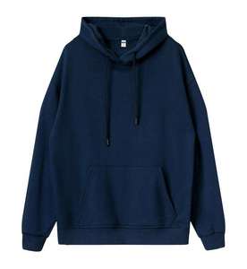 Sweat-shirts et hoodies pour hommes en molleton uni à logo personnalisé OEM, coupe ample, épaules tombantes - Product Image 3