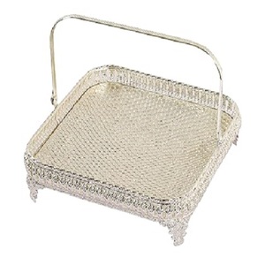 Modern Design Metal Meshwire <b>Hamper</b> Shagun <b>Basket</b> Handle Eco-Friendly Customized Color <b>for</b> Packing Serving Fruits Sweets Gifts - Product Image 5