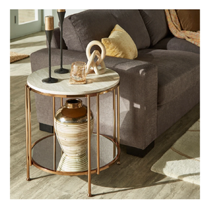 Modern Design Luxury Furniture Beside Table Gold Plated Metal Round Side Table for Living Room, <b>Drawing</b> Room, <b>Office</b> India Sale - Product Image 6