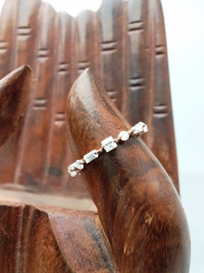 แหวนหมั้นโซลิแทร์โซลิแทร์14K สีขาวและเหลือง3.0 CT สำหรับงานแต่งงานงานเลี้ยง - Product Image 5