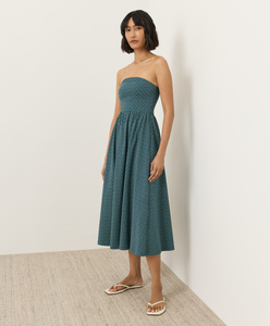 Nuevo Vestido de Verano para Mujer, Moda Retro, Sin Tirantes, Sin Mangas, con Abertura, Color Sólido, Algodón Puro - Product Image 1