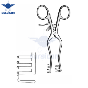 เครื่องมือผ่าตัดแบบยืดหดได้ Weitlaner ขนาด 14 ซม. 5½ นิ้ว 3x4 ฟัน ทำจากเหล็กกล้าไร้สนิมคมกริบ ใช้ซ้ำได้ - Product Image 3