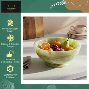 Cuenco de Ónix Verde Hecho a Mano de Excelente Calidad, Suministro a Granel, de Lujo, de Piedra Natural, Resistente al Calor, Desechable, con Diseño Elegante Tallado - Product Image 2