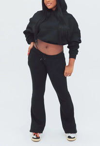 Conjunto Deportivo Corto Informal para Mujer, Ideal para Entrenamientos, Yoga y Atuendos Casuales, Sudadera con Capucha Corta Moderna y Pantalones para Mujer, Conjunto de 2 Piezas - Product Image 2