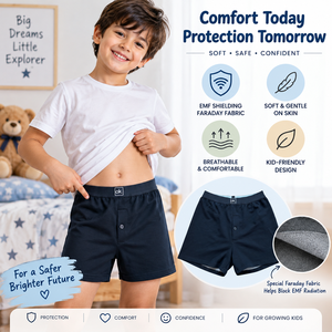 Boys Faraday <b>Boxer</b> <b>Shorts</b> | Kids Casual Reusable Underwear Faraday Fabric EMF Shielding Soft Comfortable Breathable Stretch Fit - Product Image 5