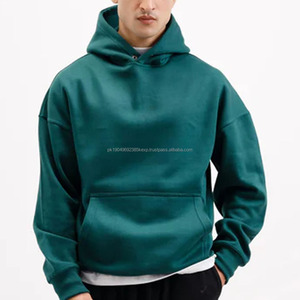 Sweat à capuche ample pour homme de qualité supérieure, en molleton de coton lourd, 100% coton mélangé, basiques pour l'hiver - Product Image 1
