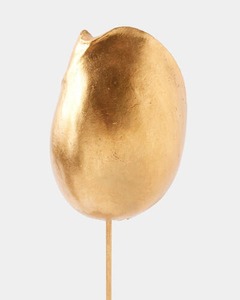 Sculpture abstraite plaquée or, forme irrégulière, faite à la main, décoration artistique moderne pour table de salon - Product Image 2
