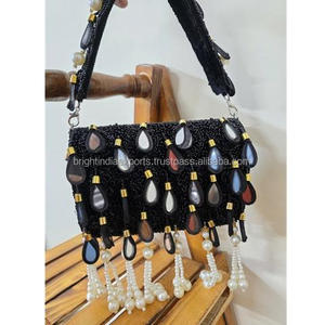 Pochette de soirée perlée de haute qualité, effet miroir étincelant, avec fermeture à rabat, idéale pour mariage, soirée et plage, prix usine - Product Image 1