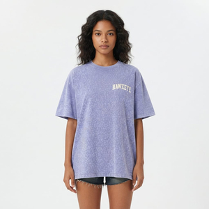 เสื้อยืดโอเวอร์ไซส์ทรงหลวม ผ้าฝ้าย 100% คุณภาพสูง สไตล์วินเทจ ล้างสีแบบแอซิดวอช สำหรับผู้หญิง - Product Image 4