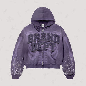 Hoodie surdimensionné personnalisé avec impression sérigraphique et broderie en strass, design tendance, matière de qualité supérieure - Product Image 4