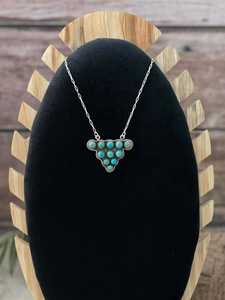 Handmade Kingman Turquoise <b>Necklace</b> Sterling Silver Southwestern Boho <b>Statement</b> Jewelry Artisan Gift for Her - Product Image 1