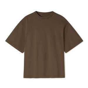 เสื้อยืดคอกลมโอเวอร์ไซส์ แขนสั้น สีพื้น ผ้าฝ้าย 100% น้ำหนัก 220 กรัม ระบายอากาศได้ดี สำหรับผู้ชายและผู้หญิง สวมใส่สบาย  พร้อมโลโก้ด้านหน้า - Product Image 1
