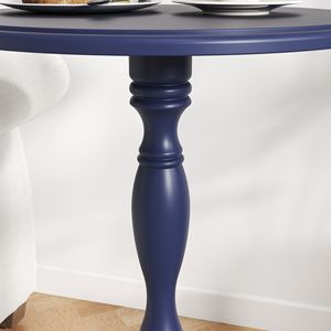 Comodino Vintage Blu Navy, Piccolo Tavolino Laterale in Legno con Piedistallo per Soggiorno, Camera da Letto, Ingresso C - Product Image 3