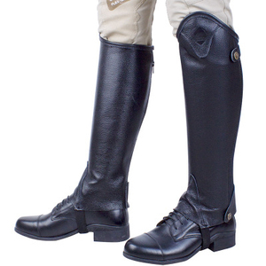 Bottes d'équitation de qualité supérieure pour femmes et hommes, imperméables, en cuir véritable, longues, pour l'entraînement et la compétition équestre - Product Image 3