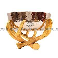 Creative Aluminium Table Ware Food Serving Bowl Unique Design Silver Fruits Serving Bowl For <b>Wedding</b> Parties Use - Product Image 2