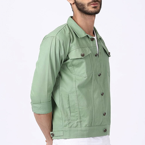 100% Cotton <b>Denim</b> <b>Jacket</b> for Men Casual High Street Style with Solid Color and Pocket Thin Winter <b>Jacket</b> for Spring Fall Use - Product Image 4