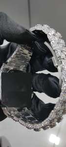 Montre mécanique de luxe sport entièrement sertie de diamants Moissanite VVS1, cadran chronographe pour mouvement, bracelet en acier inoxydable 20 mm - Product Image 4