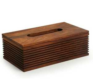 Modern Wooden Tissue <b>Box</b> Holder with Geometric Laser Cut Design Handmade for Home Office Decor - Product Image 1