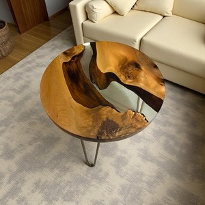 Handcrafted Resin <b>Coffee</b> <b>Table</b> With Natural Wood Accents <b>Epoxy</b> Dining <b>Tables</b> for Wholesale Crafts - Product Image 3