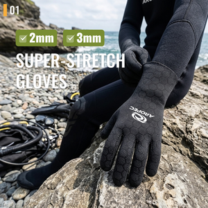 Gants de plongée AROPEC en néoprène super extensible 2 mm 3 mm, antidérapants, imprimés en caoutchouc, pour la photographie sous-marine et la pêche au harpon - Product Image 2