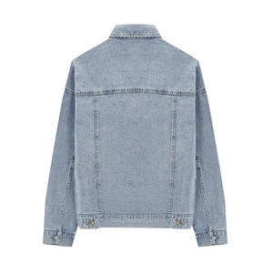 OEM Custom Jean <b>Jacket</b> <b>Men</b> Casual <b>Long</b> Sleeve Turn-Down Collar Washed Denim <b>Jacket</b> Wholesale Cost Wholesale Price Low Cost - Product Image 1