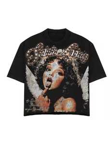 Printed <b>Crop</b> <b>Top</b> <b>Men's</b> Regular Fit Short Sleeve O-Neck Street Style Jersey T-Shirt Photo Pattern Front Logo Anti-Shrink - Product Image 1