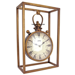 Elegant Antique Brass Table Clock with Roman Numerals Vintage Home Decor Timepiece for Home Bed Rooms and Hotels - Product Image 1