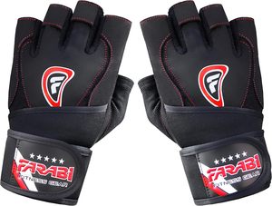 ถุงมือยกน้ำหนักหนังสีดำ FARABI SPORTS แบบไม่มีนิ้ว ถุงมือฝึกซ้อมแบบมีพื้นผิวเพิ่มการยึดเกาะ ถุงมือออกกำลังกายสำหรับเล่นกีฬา ขายส่ง - Product Image 1