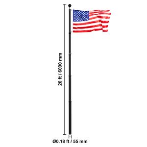 Kit Asta Portabandiera Telescopica in Lega di Alluminio Rinforzata da 20FT con 3 Modalità di Visualizzazione, Asta per Bandiera da Giardino e Prato 3x5 per Insegne - Product Image 3