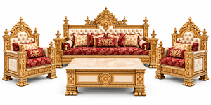 Ensemble de canapés de salon de style couronne dorée haut de gamme, mobilier de salon exclusif de style néoclassique, ensemble de canapés de style victorien USA - Product Image 2