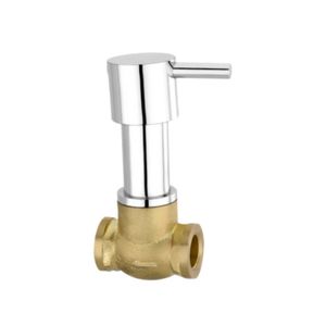 Robinet mural dissimulé en laiton chromé de qualité supérieure avec bride, pour eau chaude et froide, système de plomberie robuste et durable pour salle de bain - Product Image 2