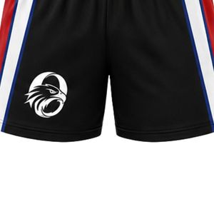 Men Black Red White Sublimated Netball Jersey Shorts Set Polyester <b>Athletic</b> Team Uniform Side Stripe Panel Sports Wear Apparel - Product Image 6