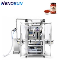 Mesin Pengisi Cairan NENOSUN Dust Cover 2 Heads Servo Piston Diving Filling Machine 2 Nozzle Volumetric Dosing Pump untuk Cairan, Pasta, dan Granul