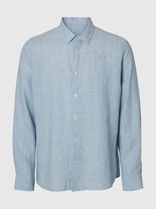 Men's Light Blue <b>Linen</b> Casual Shirt Full Sleeve Turn-down Collar Breathable Summer Wear - Product Image 5