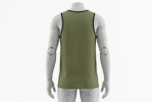 Men's Olive <b>Green</b> <b>Mesh</b> Tank <b>Top</b> Round Neck Sleeveless Breathable Regular Fit Basketball Apparel 100% Polyester Solid Color - Product Image 2