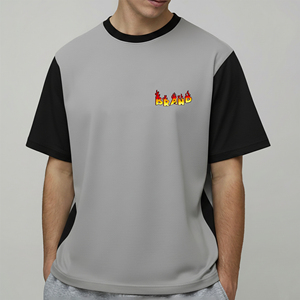 Camiseta de hip hop para hombre, de algodón 100%, antiarrugas, transpirable, ecológica, con logo personalizado, de dos tonos, estilo pesado, a la última moda 2026 - Product Image 1