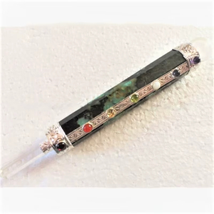 Varitas de Crisocola Talladas a Mano al por Mayor, 7 Chakras, Varitas Curativas, Piedras Naturales, Rocas de Reiki, Minerales, Budismo, Feng Shui, Amuleto - Product Image 3