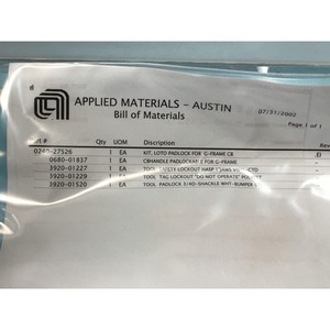 AMAT 0240-27526 Kit, Loto <b>Padlock</b> For G-Frame CB - Trusted Global Legacy Semiconductor Equipment and Parts at - Product Image 1