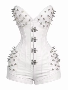 Faja Moldeadora de Cintura OEM ODM Gótica para Boda con Cierre Frontal, Transpirable, de Secado Rápido, de Lona, Personalizable, con Varillas de Acero y Detalles en Cuero - Product Image 3
