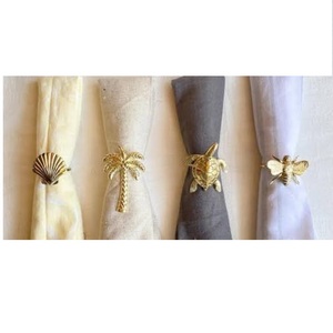 Rounded Gold Plated Brass Napkin Ring Exclusive Design Metal Napkin Ring for <b>Table</b> <b>Top</b> Center Pieces For Metal <b>Table</b> <b>Top</b> Usage - Product Image 1