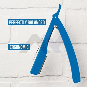 Rasoir droit professionnel en acier inoxydable à verrouillage pivotant, ultra-exposé, pour barbier, rasage humide, toilettage de la barbe, lame unique - Product Image 4