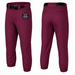 Pantalon de baseball pour adulte de haute qualité 100% polyester, taille plus, respirant, séchage rapide, couleur personnalisée, coupe régulière, vêtements de sport - Product Image 1