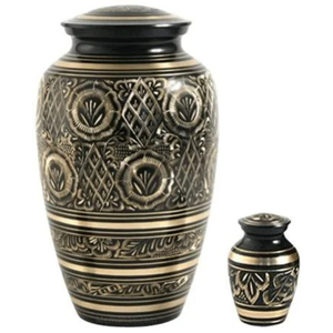 Urna Funeraria de Latón Verde y Dorado de Lujo para Cenizas Humanas, Urna Conmemorativa de Metal para Adultos, Urna Funeraria Grabada para Decoración del Hogar - Product Image 2