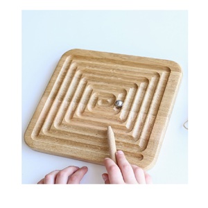 Handmade Wooden Labyrinth Maze Ball Game Board Montessori Brain Teaser <b>Puzzle</b> Educational Board Game Toy for Kids and Adults - Product Image 3