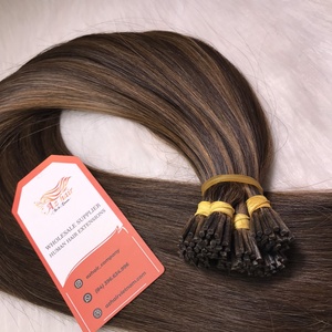 100% Remy Virgin Extensiones de queratina vietnamita I-Tip Natural Straight Highlight Color 12A Grade Machine Extensiones de trama Doble - Product Image 5