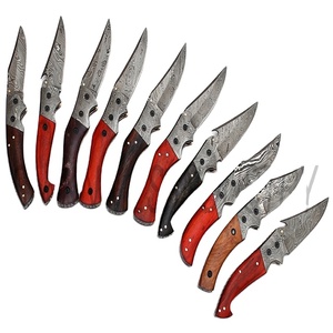 Lote de mezcla de 10 personalizado hecho a mano Damasco plegable cuchillo de bolsillo con funda de cuero (smk1245) - Product Image 1