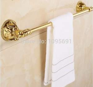Luxury Polished Gold <b>Bathroom</b> <b>Towel</b> Rail Wall Mounted Brass <b>Towel</b> Bar Holder Hotel Home Washroom Premium <b>Bathroom</b> Accessories - Product Image 1