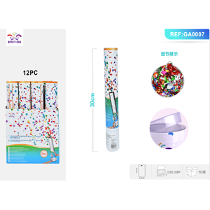 Cannone Spara Coriandoli Blu da 30 cm con 15g di Carta Rotonda per Striscioni Festivi - Product Image 1