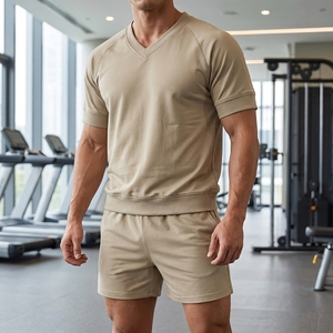 Ensemble de shorts en coton pour hommes et femmes, tissu doux, léger et respirant, confortable, décontracté, à porter au quotidien, ensemble assorti - Product Image 5