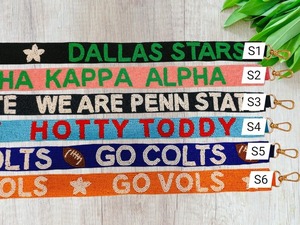 Sangle de sac en perles de verre brodées à la main, design de luxe tendance, lettres brodées, artisanat MS, couleur et forme personnalisées - Product Image 3